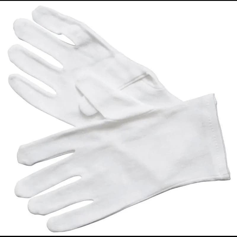 Service Gloves Medium (MED) White Cotton 6/Case