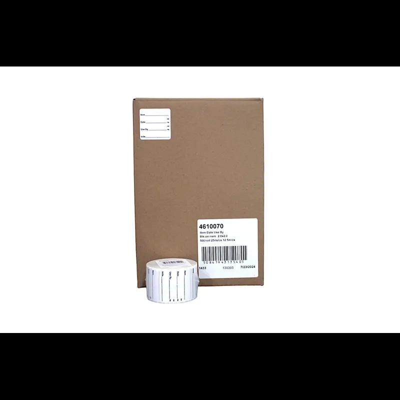 Item Date Use By Initals Label 2X2 IN White Square 500/Roll