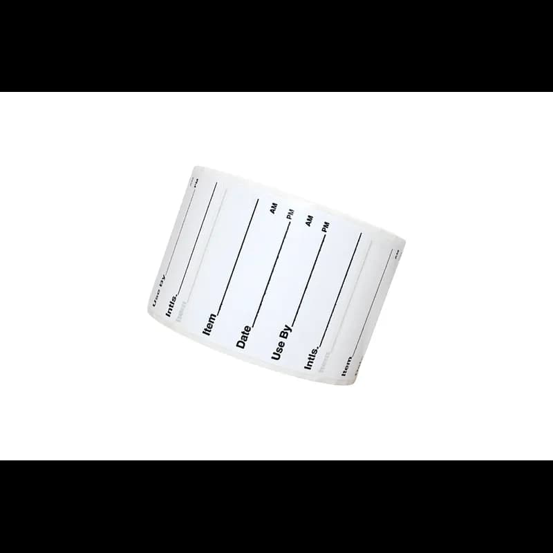 Item Date Use By Initals Expiration Write In Label 2X2 IN Black Removable 500 Count/Roll 25 Rolls/Case 12500 Count/Case
