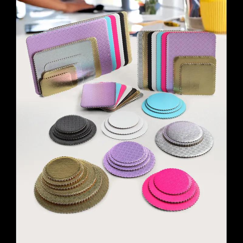 Cake Circle 7 IN Gold Kraft Round Scalloped C-Flute 100/Case