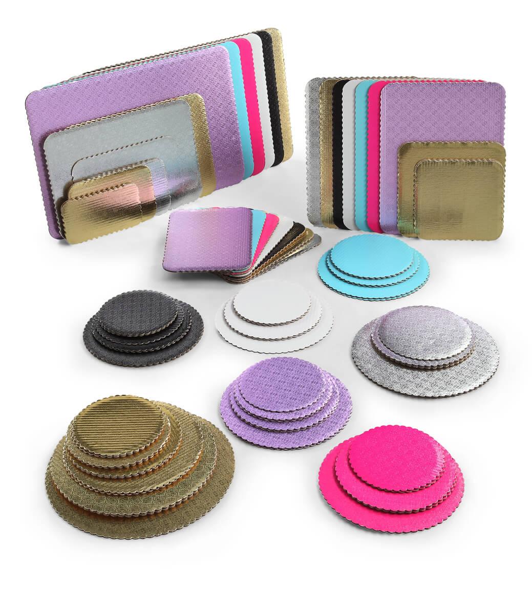 Cake Pad 19.25X5.25 IN Gold Rectangle Long Scalloped C-Flute 100/Case