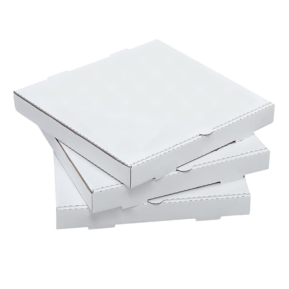 Pizza Box 9X9X1.63 IN Corrugated Cardboard White Kraft Plain E-Flute 50/Bundle