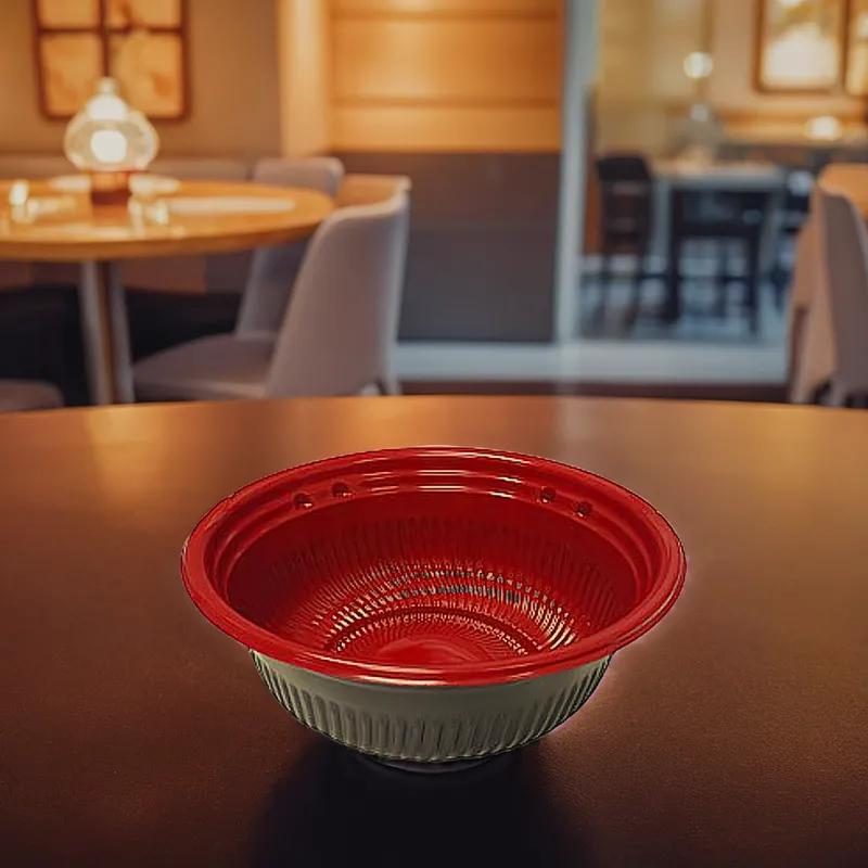 Rice Bowl 22 OZ Plastic Black Red 300 Count/Pack 1 Packs/Case