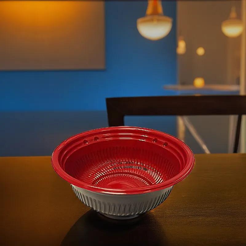 Rice Bowl 22 OZ Plastic Black Red 300 Count/Pack 1 Packs/Case