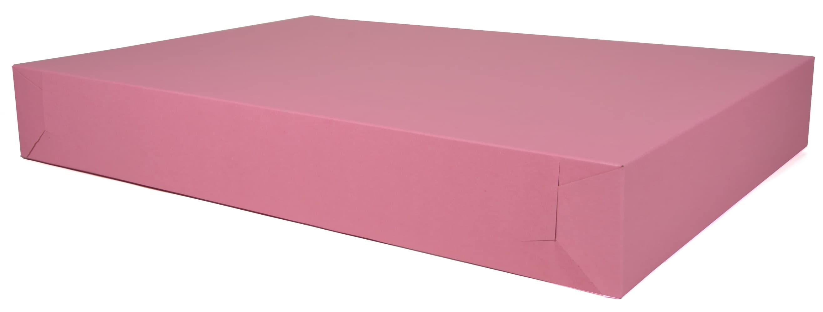 Cake Box 26X18.5X4 IN CCNB Pink Rectangle Lock Corner 2-Piece 50/Case