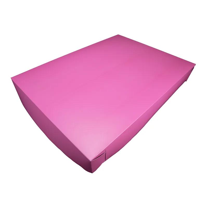 Cake Box 26X18.5X4 IN CCNB Pink Rectangle Lock Corner 2-Piece 50/Case