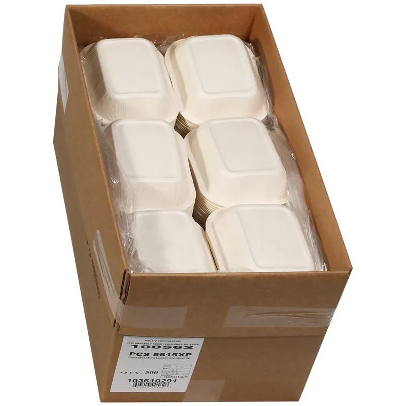Pressware® Take-Out Tray Base 5X6X1.7 IN Paperboard White Stoneware Dual Ovenable Freezer Safe 500/Case