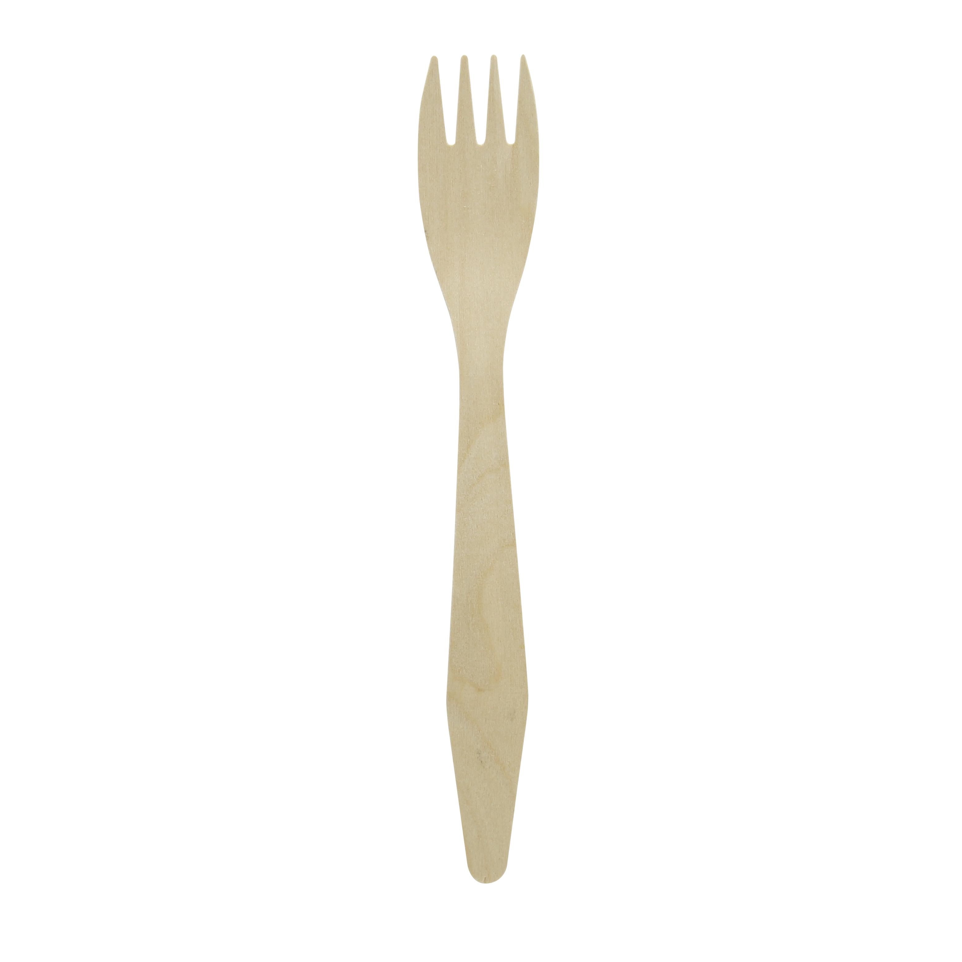 Fork 7.3 IN Wood Natural Heavyweight 100 Count/Pack 10 Packs/Case 1000 Count/Case