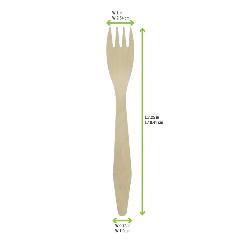 Fork 7.3 IN Wood Natural Heavyweight 100 Count/Pack 10 Packs/Case 1000 Count/Case