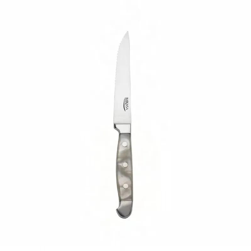 Mikasa Hospitality Williamsburg Collection Steak Knife 9.3 IN Stainless Steel Marble Design 12 Count/Case