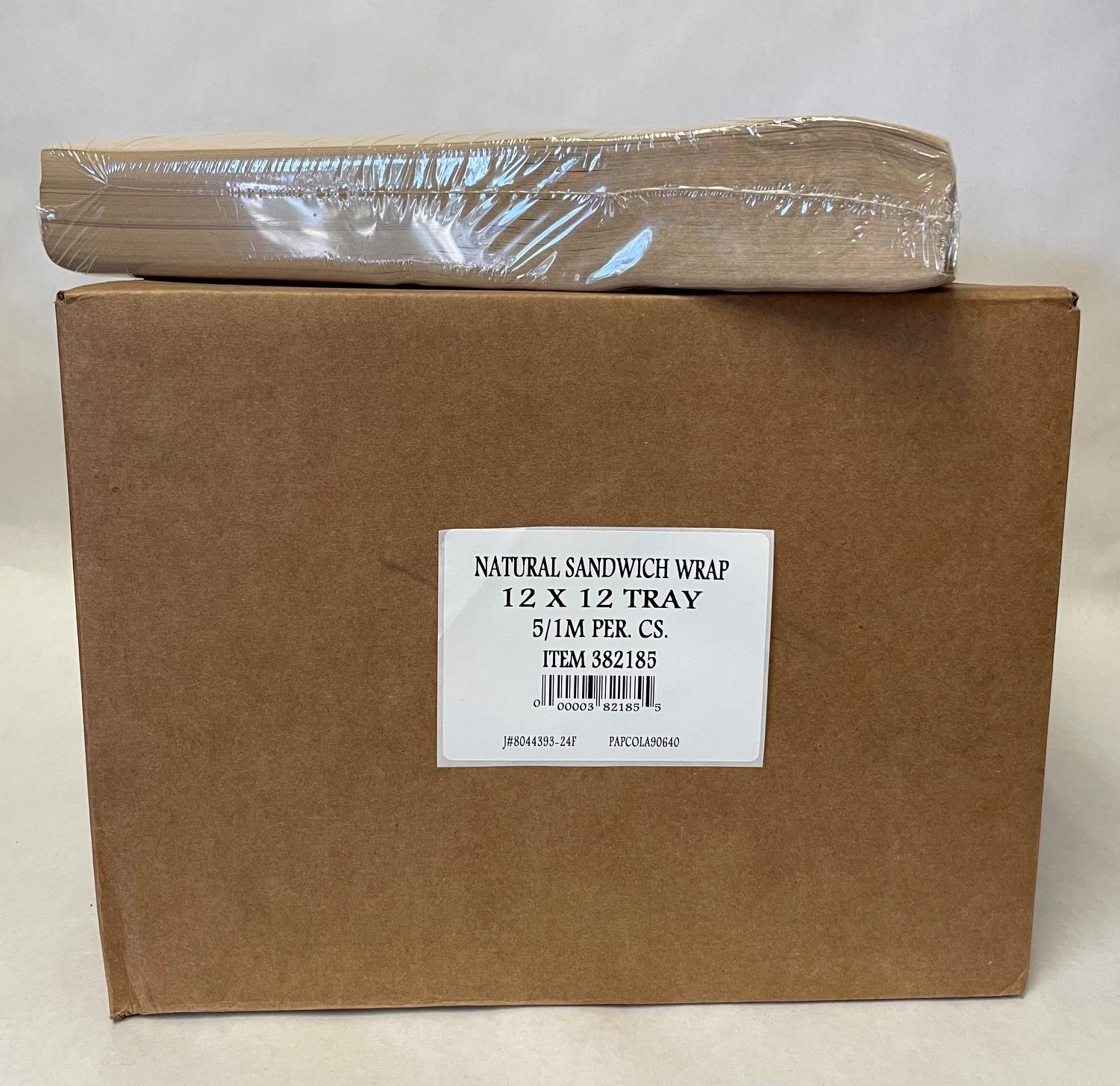 Sandwich Wrap 12X12 IN Dry Wax Paper Natural With Tray Grease Resistant 1000 Sheets/Pack 5 Packs/Case 5000 Sheets/Case