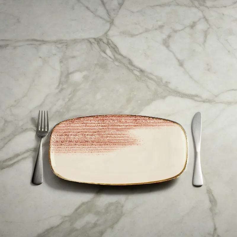 Plate 14X7.50 IN Orange Oblong 6 Count/Pack 1 Packs/Case