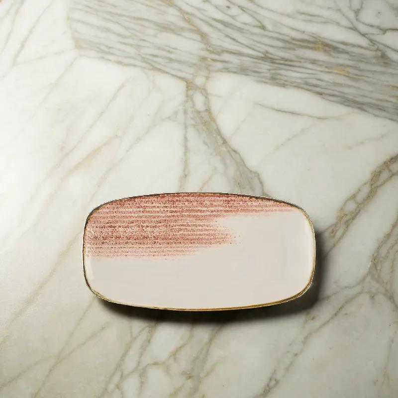 Plate 14X7.50 IN Orange Oblong 6 Count/Pack 1 Packs/Case