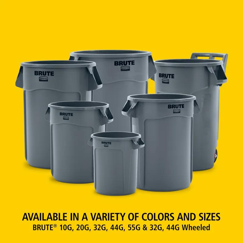 Brute® 1-Stream Trash Can 26.5X30X33 IN 55 GAL 220 QT Blue Resin Venting Channels Food Safe 1/Each
