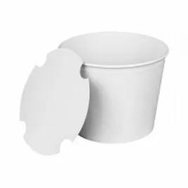 Karat® Bucket & Tub Base & Lid Combo With Paper Lid 85 OZ Paper White 180/Case