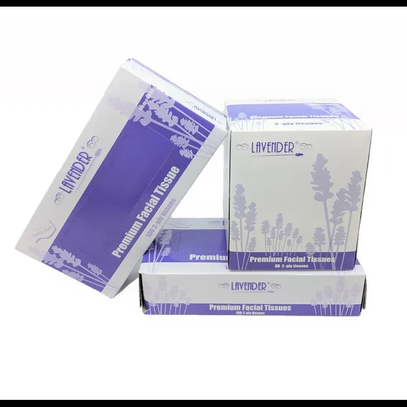 Facial Tissue 7X8.5 IN 2PLY White Flat Box 100 Sheets/Pack 30 Packs/Case 3000 Sheets/Case