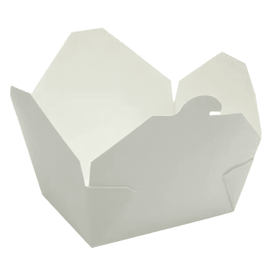 #3 Take-Out Box Fold-Top 7X5X2.50 IN White Grease Resistant 200/Case