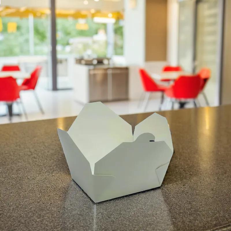 #3 Take-Out Box Fold-Top 7X5X2.50 IN White Grease Resistant 200/Case