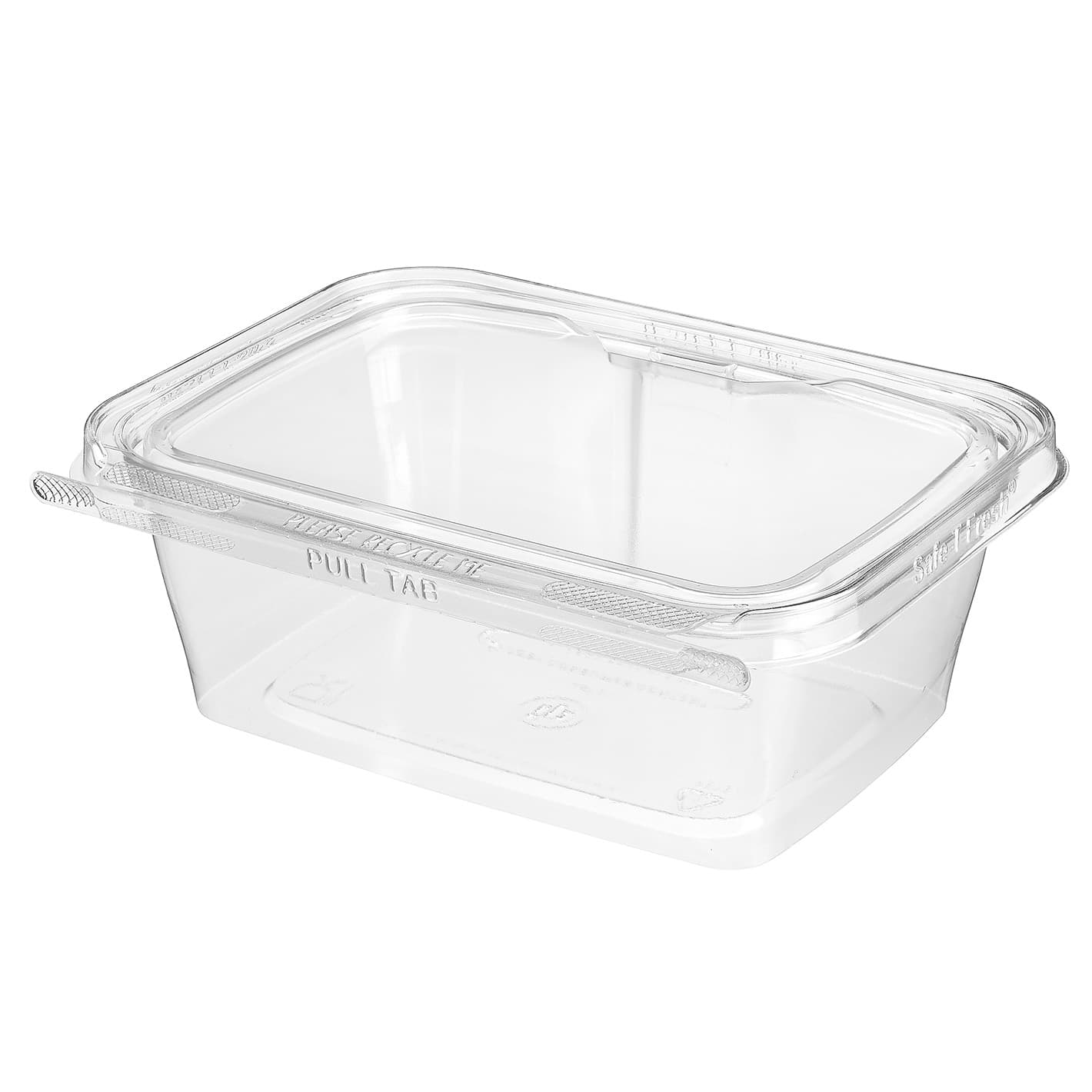 Safe-T-Fresh® Deli Container Base & Lid Combo 30 OZ RPET Rectangle 200/Case