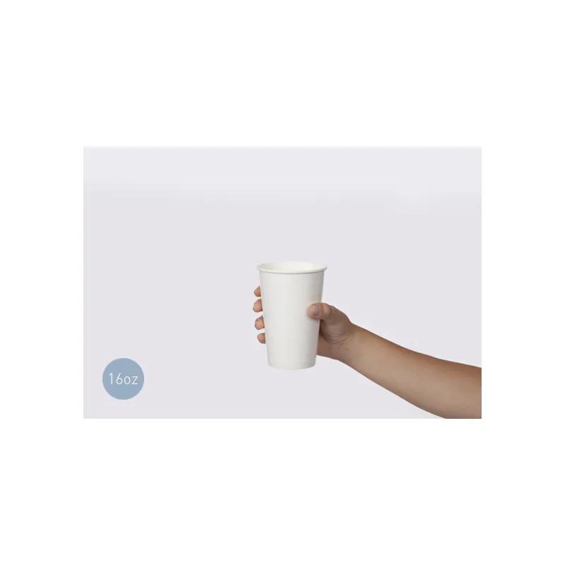 Cold Cup 16 FLOZ Double Wall Poly-Coated Paper White 1000/Case