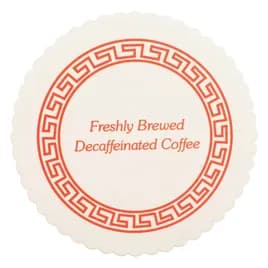 Drink Coaster 3.25 IN Decaf Coffee Round Scalloped Edge Budgetboard 1000/Case