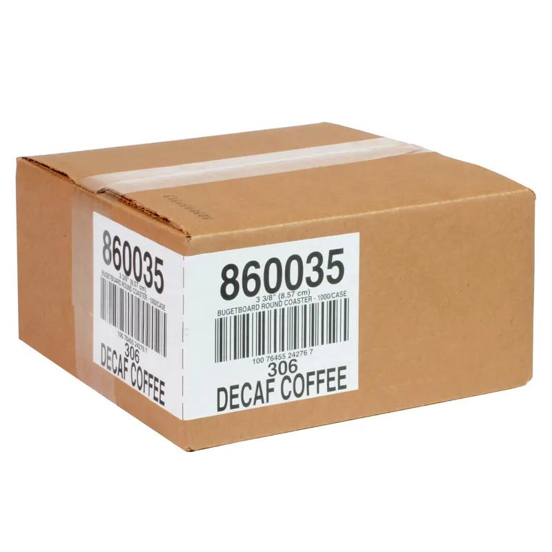 Drink Coaster 3.25 IN Decaf Coffee Round Scalloped Edge Budgetboard 1000/Case