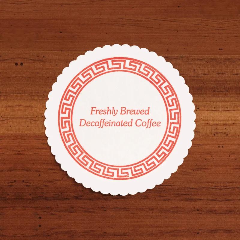 Drink Coaster 3.25 IN Decaf Coffee Round Scalloped Edge Budgetboard 1000/Case