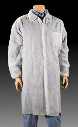 Lab Coat XL White Spunbond Polypropylene Disposable 25/Case