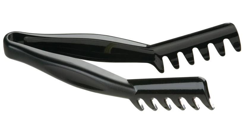 Tongs 8 IN Black Angled 12/Case