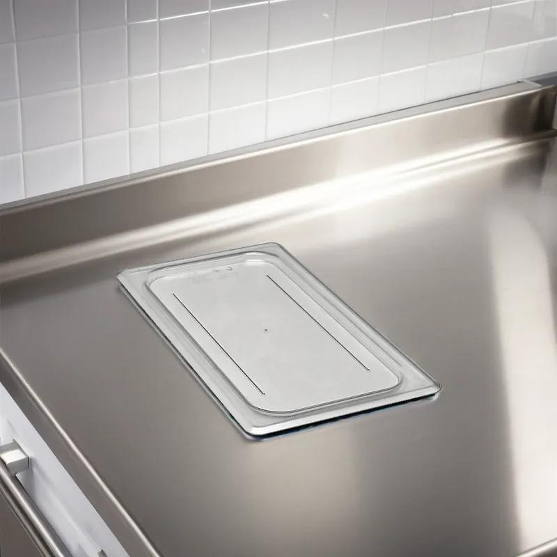 Camwear® Lid Food Storage Container 1/3 Size Clear With Flat Lid 6/Case