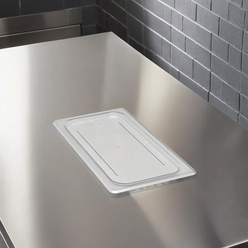 Camwear® Lid Food Storage Container 1/3 Size Clear With Flat Lid 6/Case