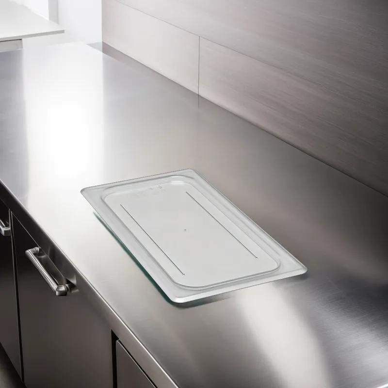 Camwear® Lid Food Storage Container 1/3 Size Clear With Flat Lid 6/Case