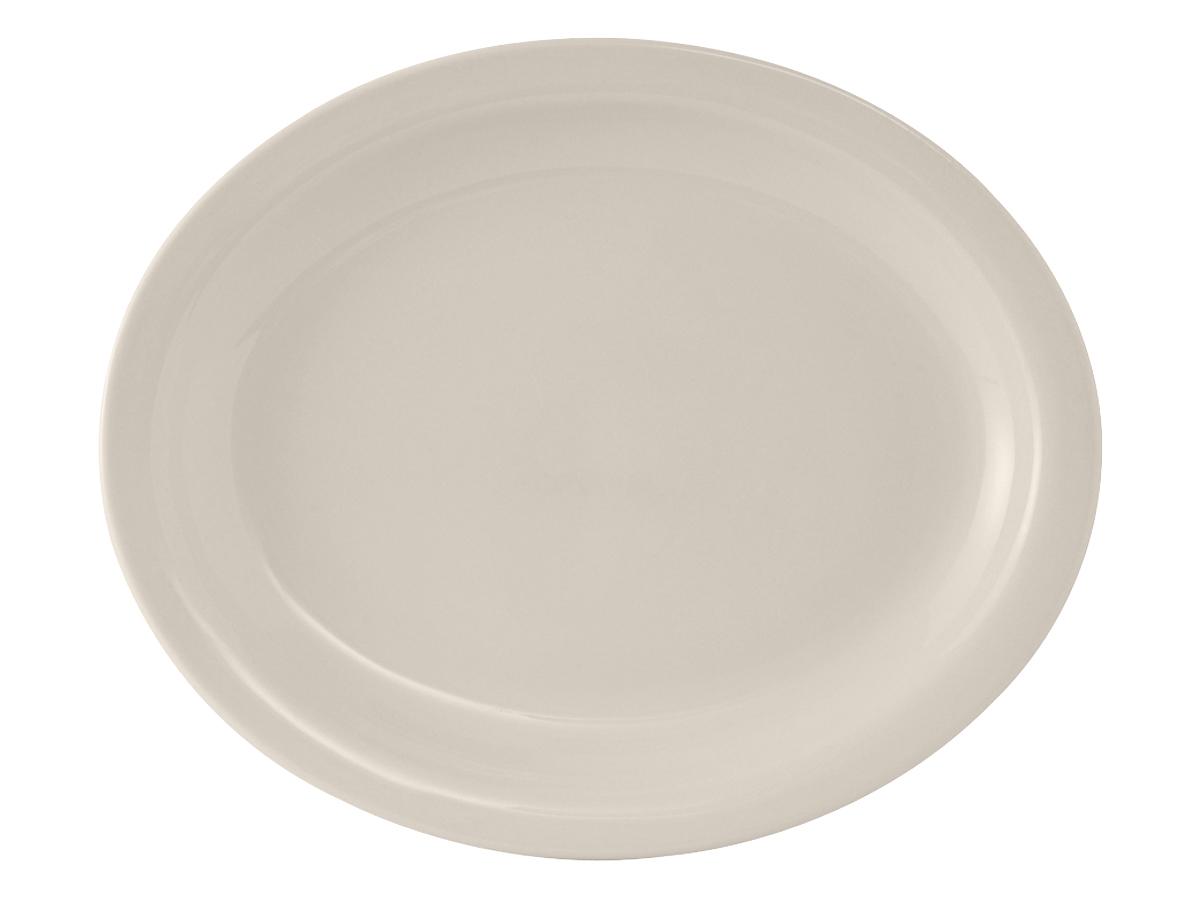 Nevada Platter 13.25X10.5 IN China Eggshell Oval Narrow Rim Fully Vitrified 12/Case