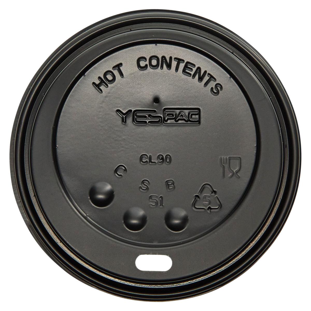 Lid Dome Black For 10-24 OZ Hot Cup 1000/Case