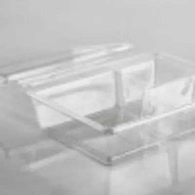 Take-Out Container Hinged 8X6 IN 3 Compartment PET Clear Tamper-Evident 132/Case