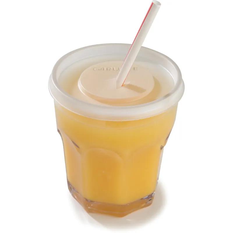 Lid Flat PS Translucent For 12 FLOZ Cold Tumbler Straw Slot 100 Count/Pack 10 Packs/Case 1000 Count/Case