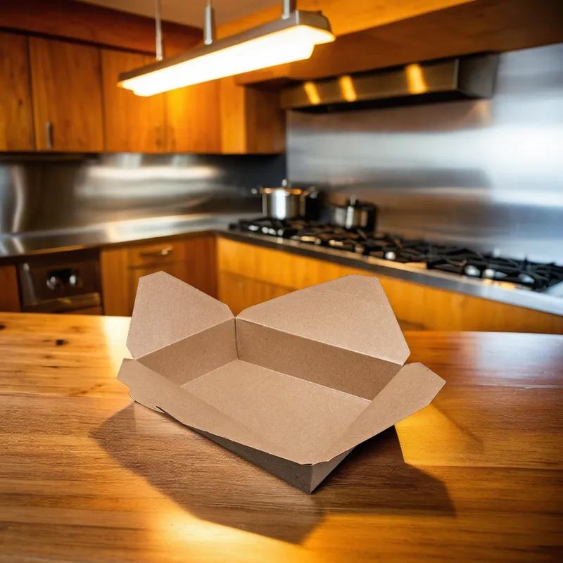 Victoria Bay #3 Take-Out Box Fold-Top Kraft 200/Case