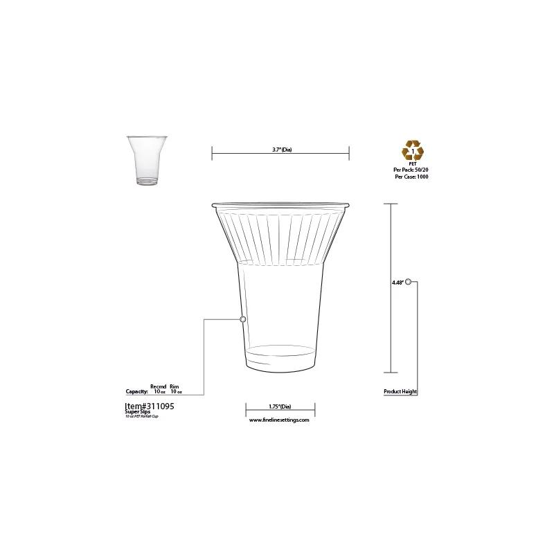 Parfait Dessert Container 10 OZ PET Clear 50 Count/Bag 20 Bags/Case