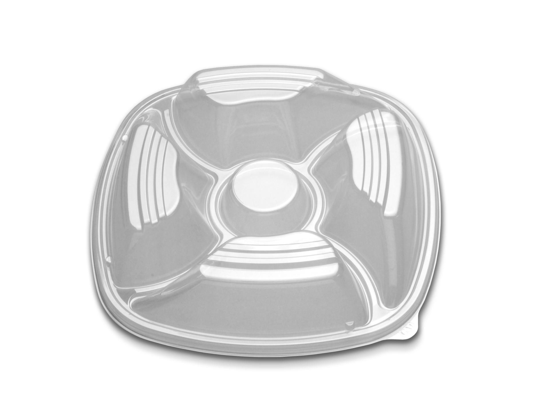 Forum® Lid High Dome 14X14 IN 5 Compartment HIPS Clear For Container 48/Case
