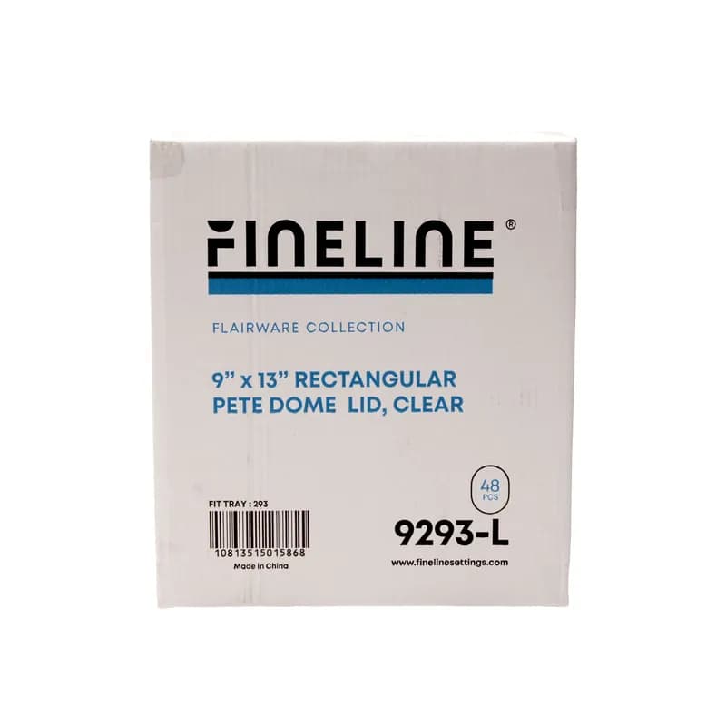 Flairware Lid Dome 9X13 IN PET Clear Rectangle For Container 48/Case
