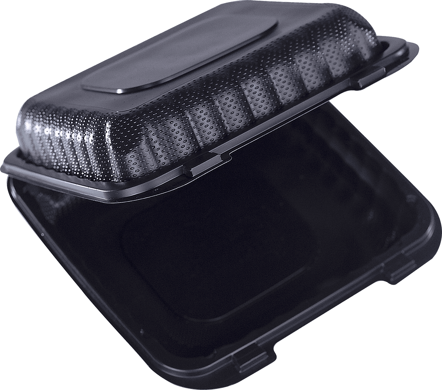 BIONATURE Take-Out Container Hinged 8X8 IN MFPP Black 200/Case