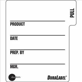 DuraLabel Label 2.25X2 IN White Plastic 500/Roll
