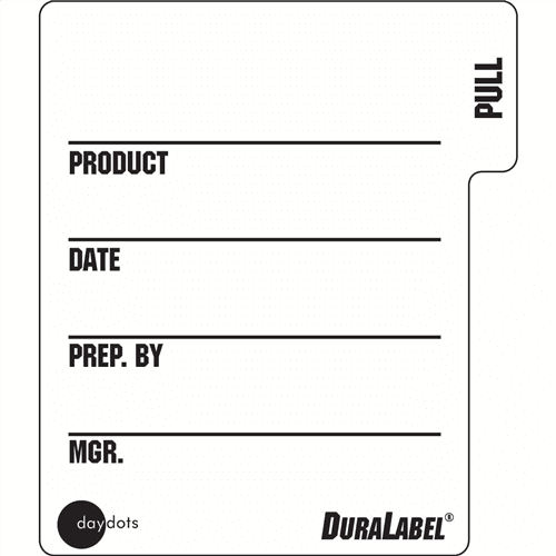 DuraLabel Label 2.25X2 IN White Plastic 500/Roll
