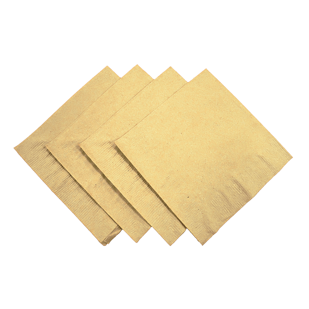 Beverage Napkins 9X9 IN Kraft 2PLY 200 Count/Pack 16 Packs/Case 3200 Count/Case