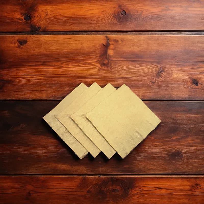Beverage Napkins 9X9 IN Kraft 2PLY 200 Count/Pack 16 Packs/Case 3200 Count/Case