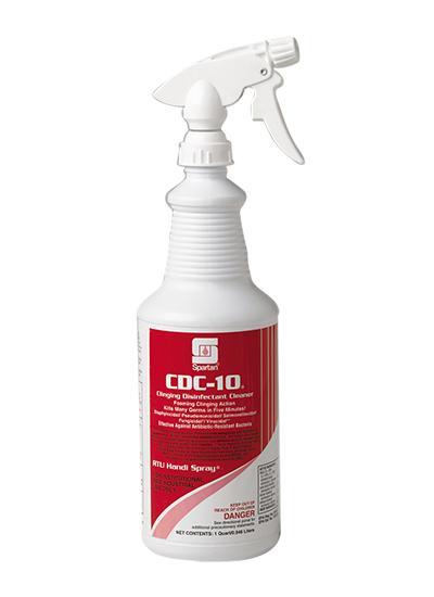 CDC-10® Floral Disinfectant 1 QT Multi Surface Alkaline RTU Quat 12/Case