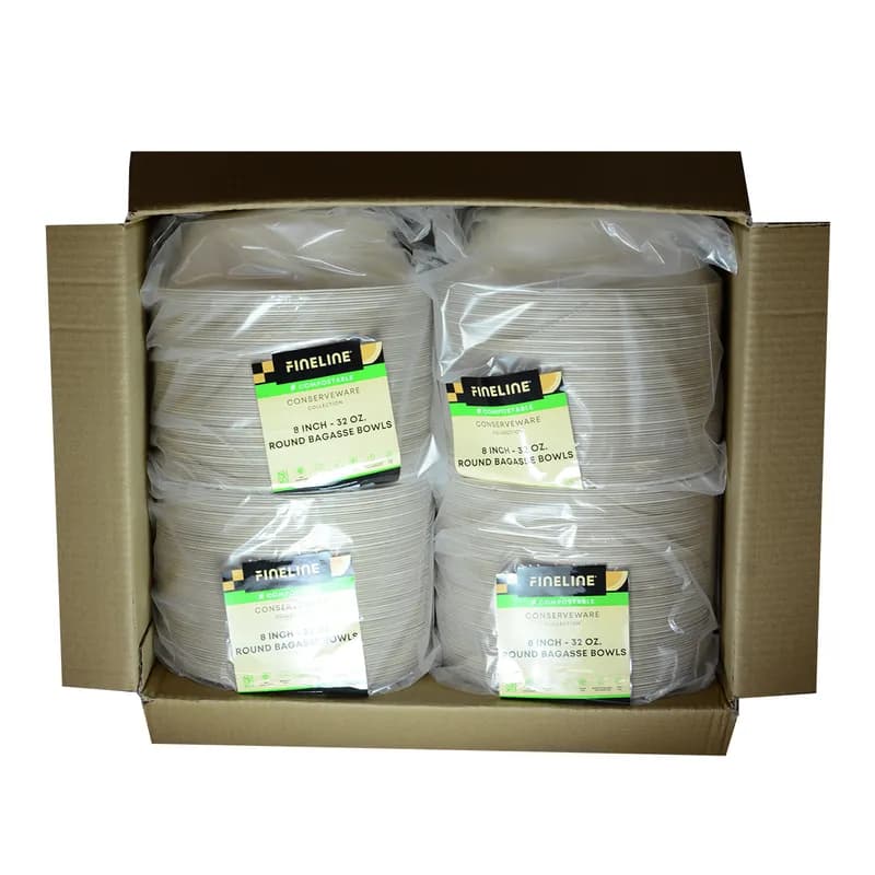 Conserveware Bowl 32 OZ Sugarcane 75 Count/Pack 4 Packs/Case 300 Count/Case