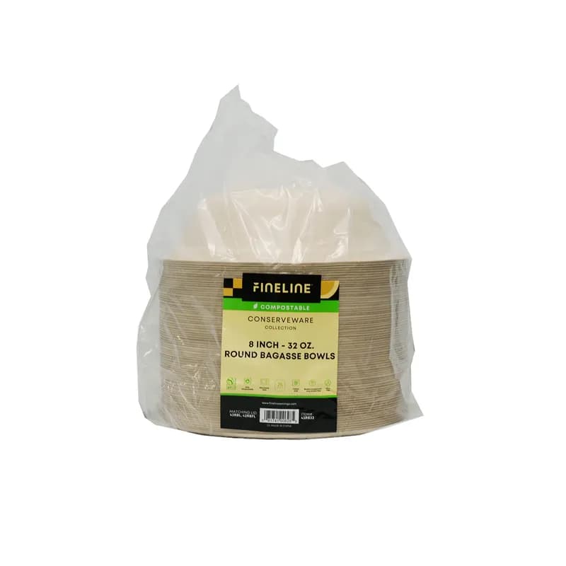 Conserveware Bowl 32 OZ Sugarcane 75 Count/Pack 4 Packs/Case 300 Count/Case