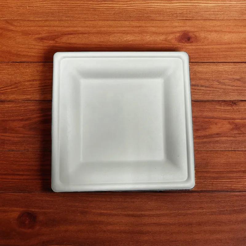 Victoria Bay Plate 8X8 IN Sugarcane White Square 500/Case