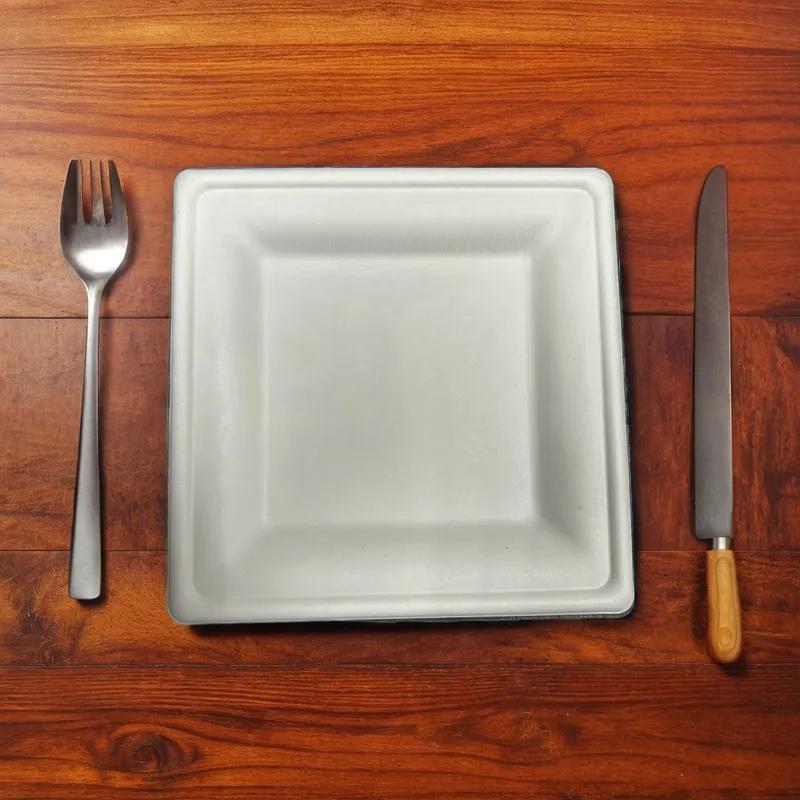 Victoria Bay Plate 8X8 IN Sugarcane White Square 500/Case